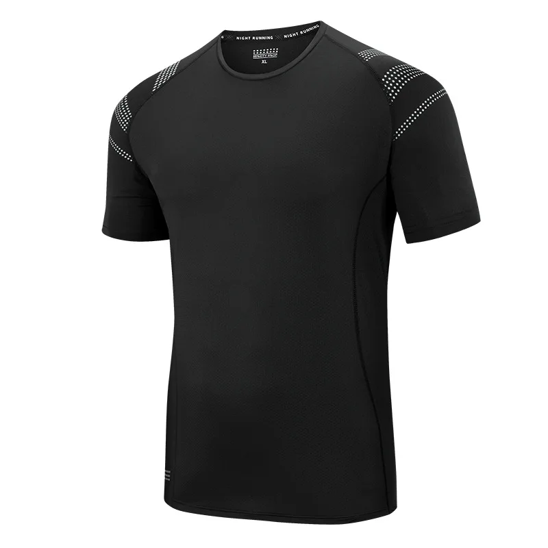 

9XL Summer Men Sweatshirt Short Sleeve Quickly Dry Loose T-shirt Running Jogger Fitness Gym Workout Casual Sport Shirt Plus Size