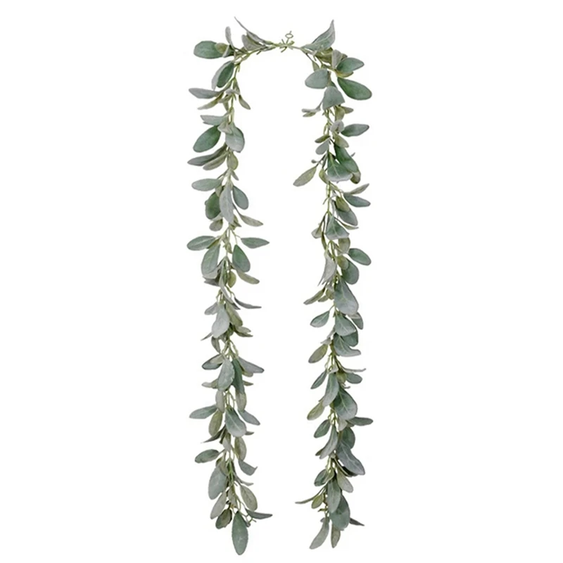 JFBL Hot 3X Artificial Flocked Lambs Ear Garland - 2Meter Soft Faux Vine Greenery And Leaves For Farmhouse Mantel Decor
JFBL Hot 3X Artificial Flocked Lambs Ear Garland - 2Meter Soft Faux Vine Greenery And Leaves For Farmhouse Mantel Decor