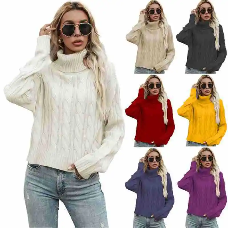 2022 autumn and winter new women's high-neck twist long-sleeved loose casual knitted sweater
2022 autumn and winter new women's high-neck twist long-sleeved loose casual knitted sweater
