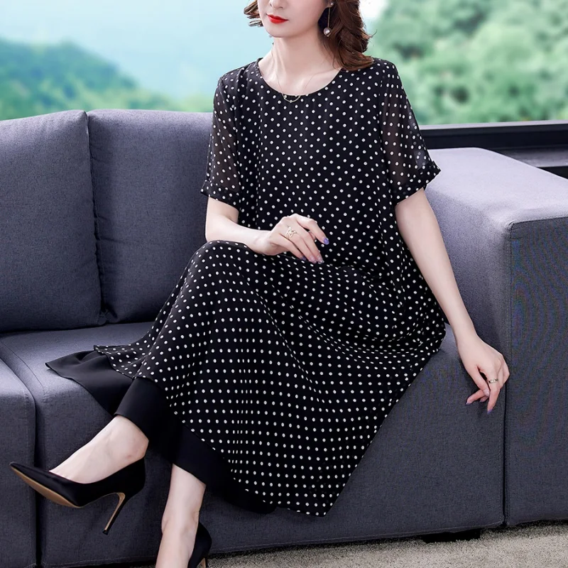 Spring Fashion Vintage Black Polka Dot Silk Printed Dress Women 2023 High End Grand Round Neck Loose Fit Casual Vestidos
Spring Fashion Vintage Black Polka Dot Silk Printed Dress Women 2023 High End Grand Round Neck Loose Fit Casual Vestidos