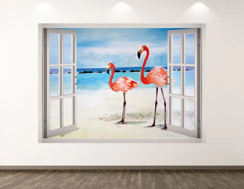 Flamingo Wall Decal - Beach Painting 3D Window Wall Art Sticker Kids Decor Vinyl Home Poster Custom Gift KD192
Flamingo Wall Decal - Beach Painting 3D Window Wall Art Sticker Kids Decor Vinyl Home Poster Custom Gift KD192