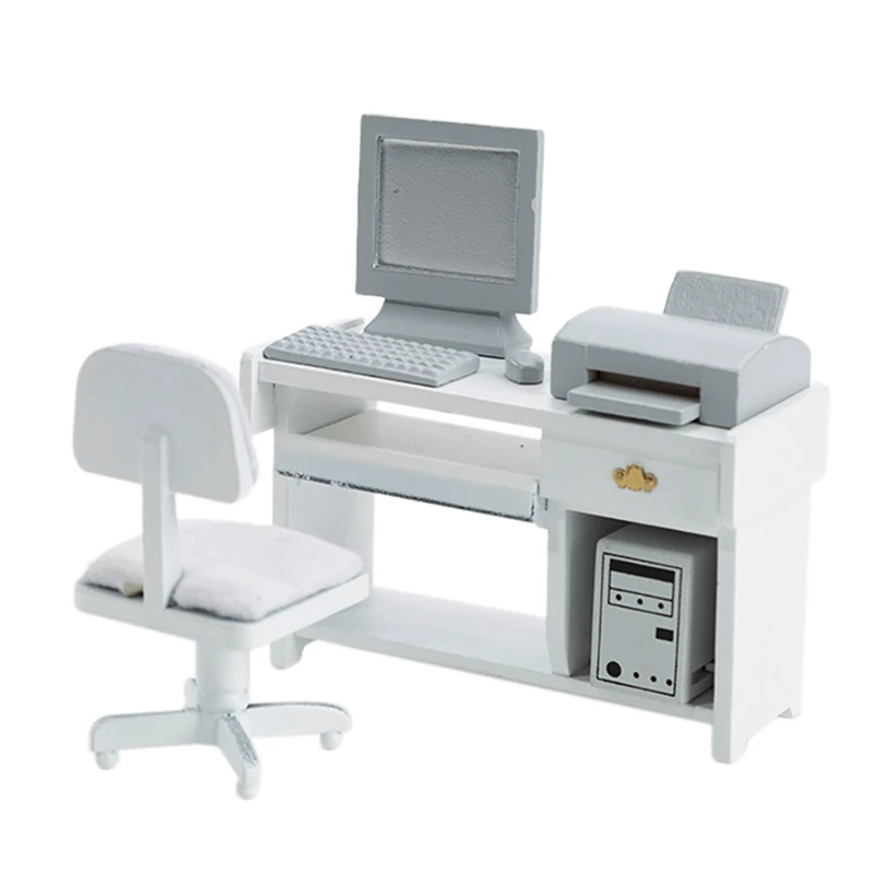 1/12 Dollhouse Miniature Computer Desk With Keyboard Mouse Host Printer Wooden Dollhouse Furniture Decorate
1/12 Dollhouse Miniature Computer Desk With Keyboard Mouse Host Printer Wooden Dollhouse Furniture Decorate