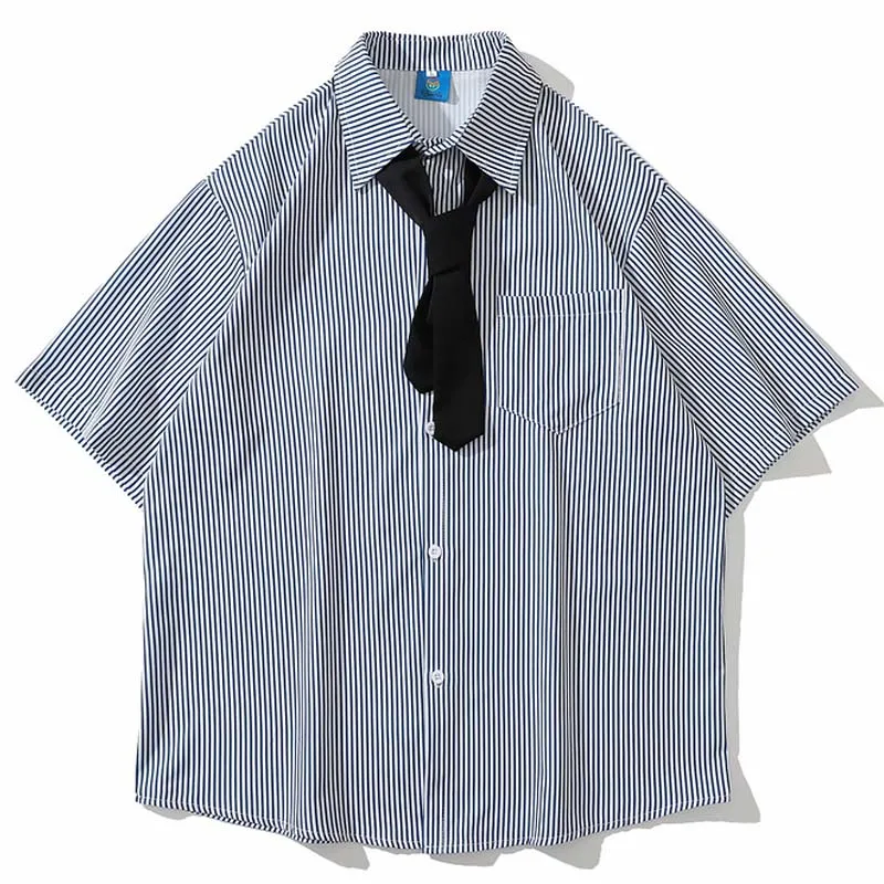 2022 Unisex Rrtro Harajuku Striped Print Turn-Down Collar Couple Shirts Men Oversize Hawaii Short Sleeve Tropica Shirt With Tie
2022 Unisex Rrtro Harajuku Striped Print Turn-Down Collar Couple Shirts Men Oversize Hawaii Short Sleeve Tropica Shirt With Tie