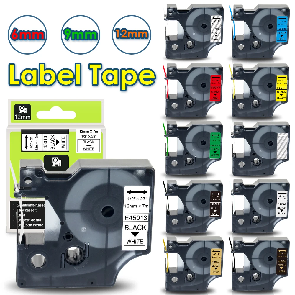 Labelwell 45013 45010 45018 Compatible Dymo D1 Label Tape 43613 40913 45016 45017 6/9/12mm Ribbon For Dymo LabelManager 160 280
Labelwell 45013 45010 45018 Compatible Dymo D1 Label Tape 43613 40913 45016 45017 6/9/12mm Ribbon For Dymo LabelManager 160 280