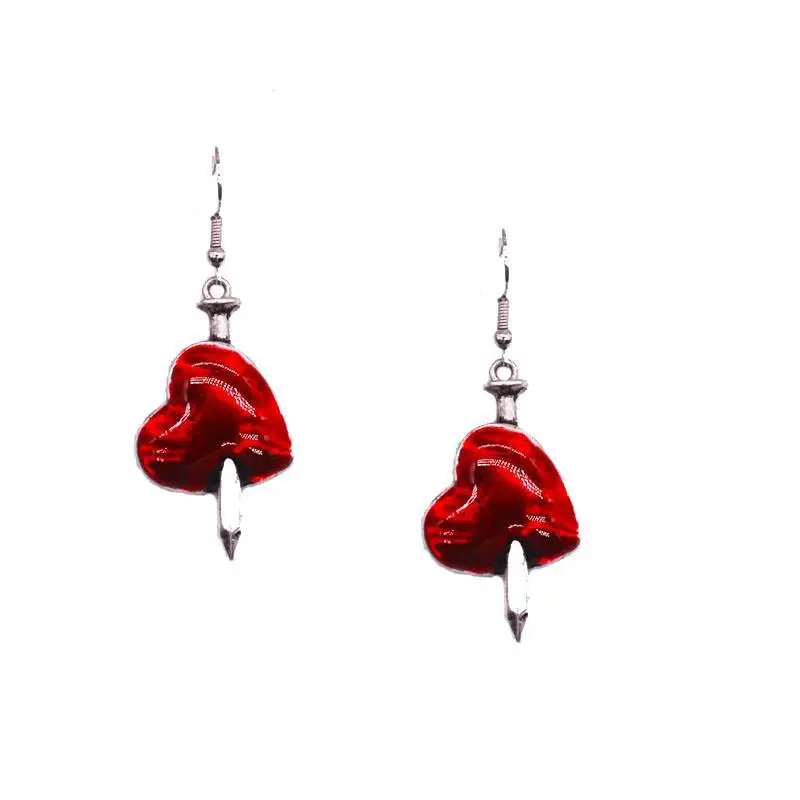 Gothic Accessories Broken Heart Red Blood Drop Earrings for Women Girl Punk Dangle Earrings Fashion Jewelry Goth Halloween Gifts
Gothic Accessories Broken Heart Red Blood Drop Earrings for Women Girl Punk Dangle Earrings Fashion Jewelry Goth Halloween Gifts
