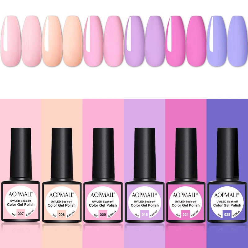 AOPMALL 6 Colors Soak-Off Gel Polish Manicure Set For Spring Summer Semi Permanent Hybrid Gel Nail Varnish UV LED Nail Art Gel
AOPMALL 6 Colors Soak-Off Gel Polish Manicure Set For Spring Summer Semi Permanent Hybrid Gel Nail Varnish UV LED Nail Art Gel