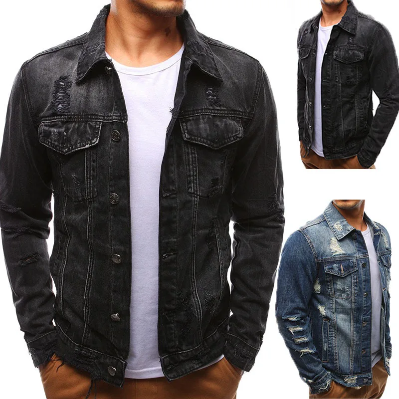 Autumn Mens Distressed Denim Jacket Fashion Male Black Jackets Plus Size Coat 3xl Casual Long Sleeve Streetwear Ripped Boys Tops
Autumn Mens Distressed Denim Jacket Fashion Male Black Jackets Plus Size Coat 3xl Casual Long Sleeve Streetwear Ripped Boys Tops