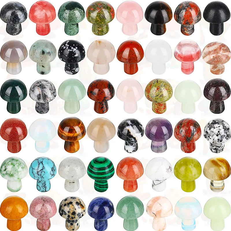 5pcs Mini Crystal Mushroom Figurine Natural Stones Carved Crafts Sculpture Ornaments Room Desk Decor Home Decoration Accessories
5pcs Mini Crystal Mushroom Figurine Natural Stones Carved Crafts Sculpture Ornaments Room Desk Decor Home Decoration Accessories