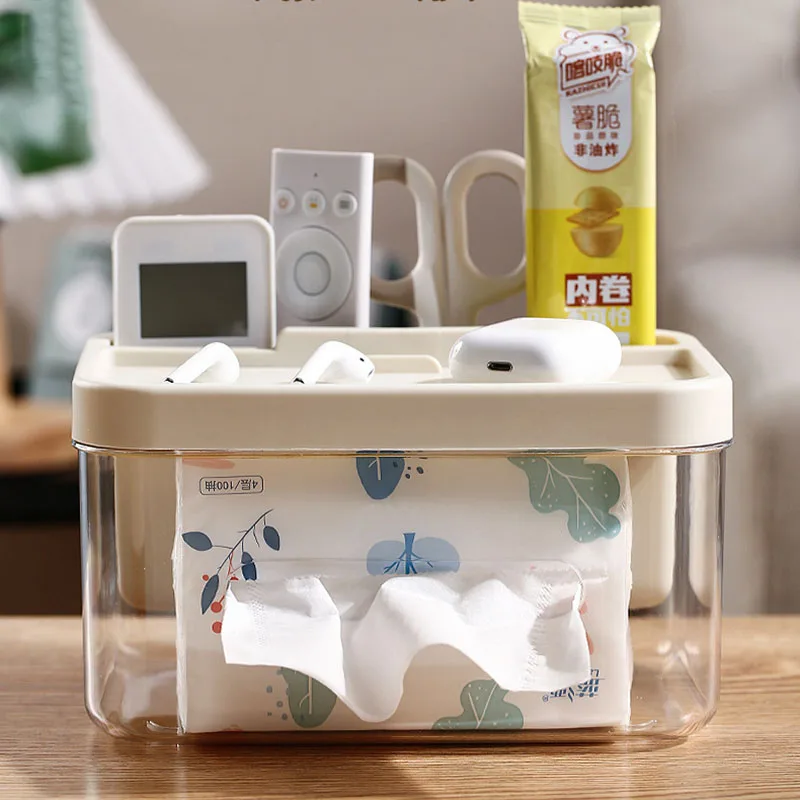 Multifunctional tissue box Creative transparent storage box in living room Tea table table remote control sundries sorting box
Multifunctional tissue box Creative transparent storage box in living room Tea table table remote control sundries sorting box