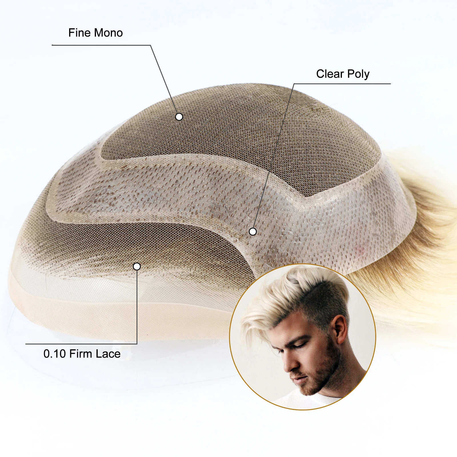 Natural Hairline Mens Toupee Remy 100% Virgin Human Hair Mono Around Pu Base Hairpiece Wigs Brown Dark 613 Color Toupee for Men
Natural Hairline Mens Toupee Remy 100% Virgin Human Hair Mono Around Pu Base Hairpiece Wigs Brown Dark 613 Color Toupee for Men