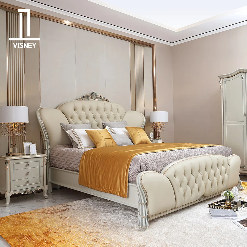 French style light luxury solid wood double bed 1.8m European style leather soft bag princess wedding bed bedroom furniture
French style light luxury solid wood double bed 1.8m European style leather soft bag princess wedding bed bedroom furniture