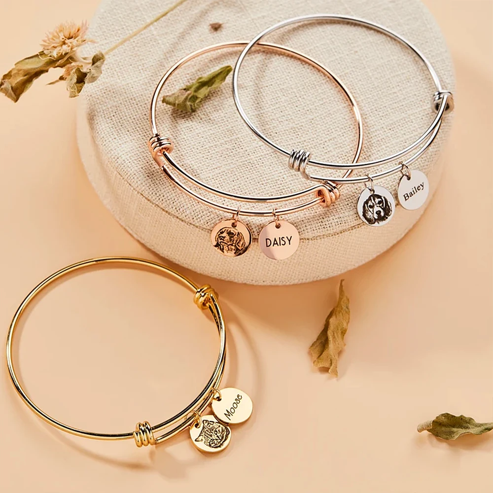 Personalized Pet Photo Disc Bracelet For Women Tiny Cat Name Pendant Bracelet Custom Animal Photo 316L Stainless Steel Jewelry
Personalized Pet Photo Disc Bracelet For Women Tiny Cat Name Pendant Bracelet Custom Animal Photo 316L Stainless Steel Jewelry