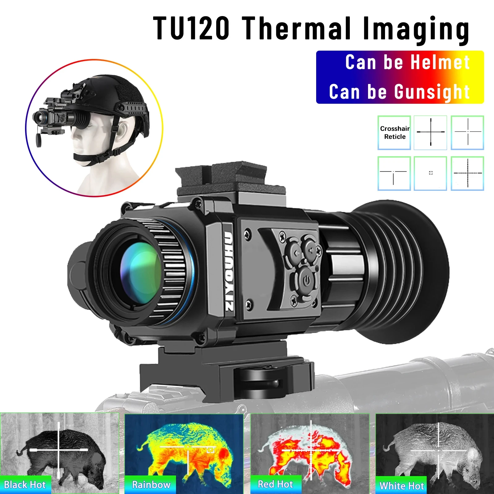 TU120 Infrared Heat Monocular Hunting 8x Magnification Riflescope Aiming Cross Cursor Helmet Head Mounted Thermal Imaging Scope
TU120 Infrared Heat Monocular Hunting 8x Magnification Riflescope Aiming Cross Cursor Helmet Head Mounted Thermal Imaging Scope