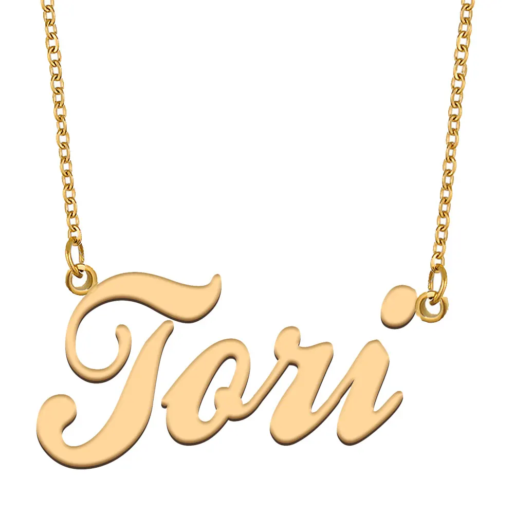 

Tori Name Necklace for Women Stainless Steel Jewelry Gold Plated Nameplate Chain Pendant Femme Mothers Girlfriend Gift