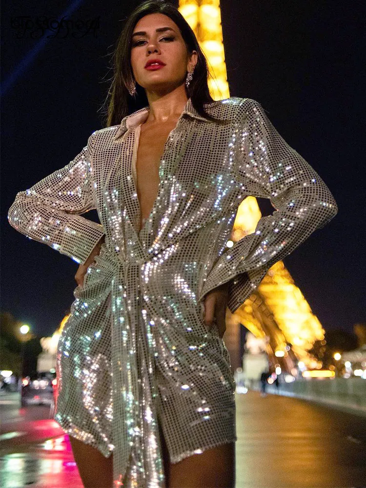Blossomora White Cardigan Loose Tunic Mini Dress Sexy Night Club Party Long Sleeve Sequin Shirt Dress for Women 2022 New Fashion
Blossomora White Cardigan Loose Tunic Mini Dress Sexy Night Club Party Long Sleeve Sequin Shirt Dress for Women 2022 New Fashion