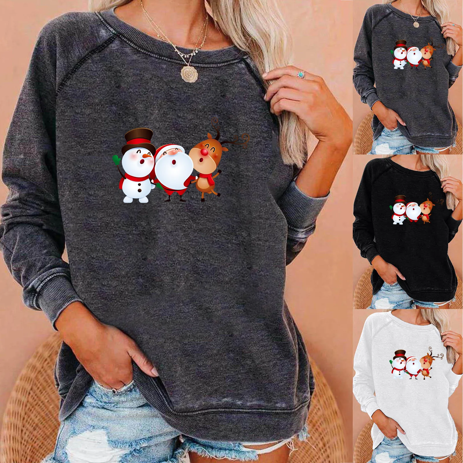 Женский свитшот с длинным рукавом и круглым вырезом
Женский свитшот с длинным рукавом и круглым вырезом