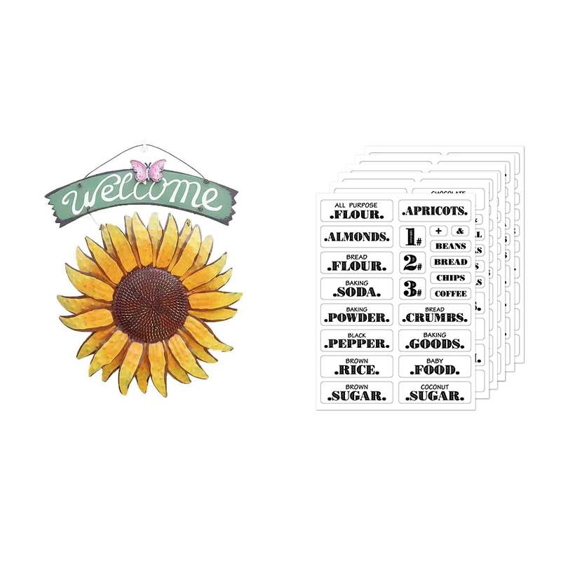 Hot-Garden Welcome Signs Metal Hanging Decorative Sunflower Welcome Plaque With 6 Sheets Farmhouse Pantry Labels
Hot-Garden Welcome Signs Metal Hanging Decorative Sunflower Welcome Plaque With 6 Sheets Farmhouse Pantry Labels