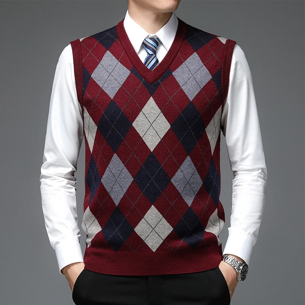 Men's Casual Plaid Tank Top Sleeveless Knit Pullover V Neck Sweater Vest Khaki/Red/Grey/Navy/Dark gray M 3XL
Men's Casual Plaid Tank Top Sleeveless Knit Pullover V Neck Sweater Vest Khaki/Red/Grey/Navy/Dark gray M 3XL