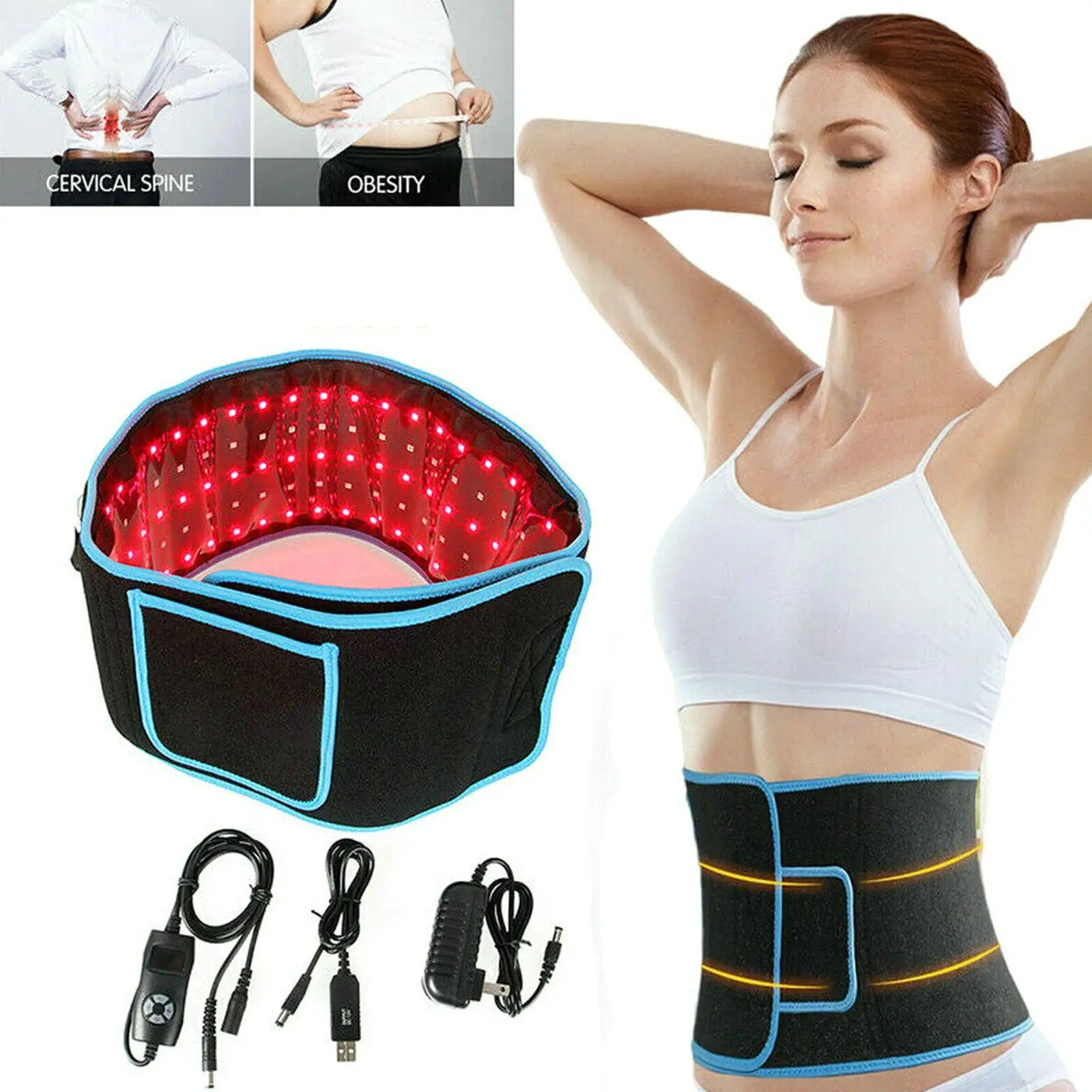 New Infrared LED Light Therapy Belt Back Pain Relief Belt Dehumidification Weight Loss Slimming Machine Heat Pad Waist Massager
New Infrared LED Light Therapy Belt Back Pain Relief Belt Dehumidification Weight Loss Slimming Machine Heat Pad Waist Massager