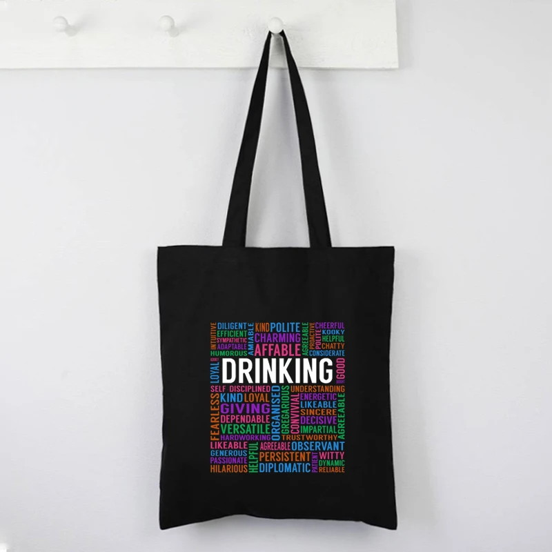 Drinking Canvas Tote Bag Women You Are Fine Large Tote Bag Girls Reusable Friendly Products Alcohol Shopping Bags Fashion 
Drinking Canvas Tote Bag Women You Are Fine Large Tote Bag Girls Reusable Friendly Products Alcohol Shopping Bags Fashion