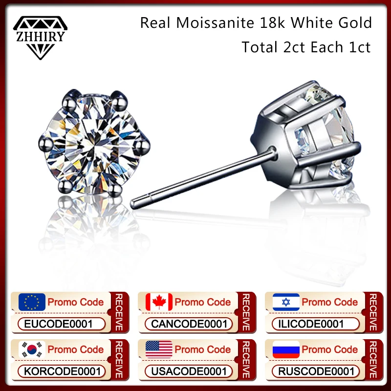 Женские серьги-гвоздики ZHHIRY, из белого золота 18 карат, всего 2 карата каждый 1 карат, круглые, D VVS, настоящий Муассанит мм, ювелирные украшения ...
Женские серьги-гвоздики ZHHIRY, из белого золота 18 карат, всего 2 карата каждый 1 карат, круглые, D VVS, настоящий Муассанит мм, ювелирные украшения ...