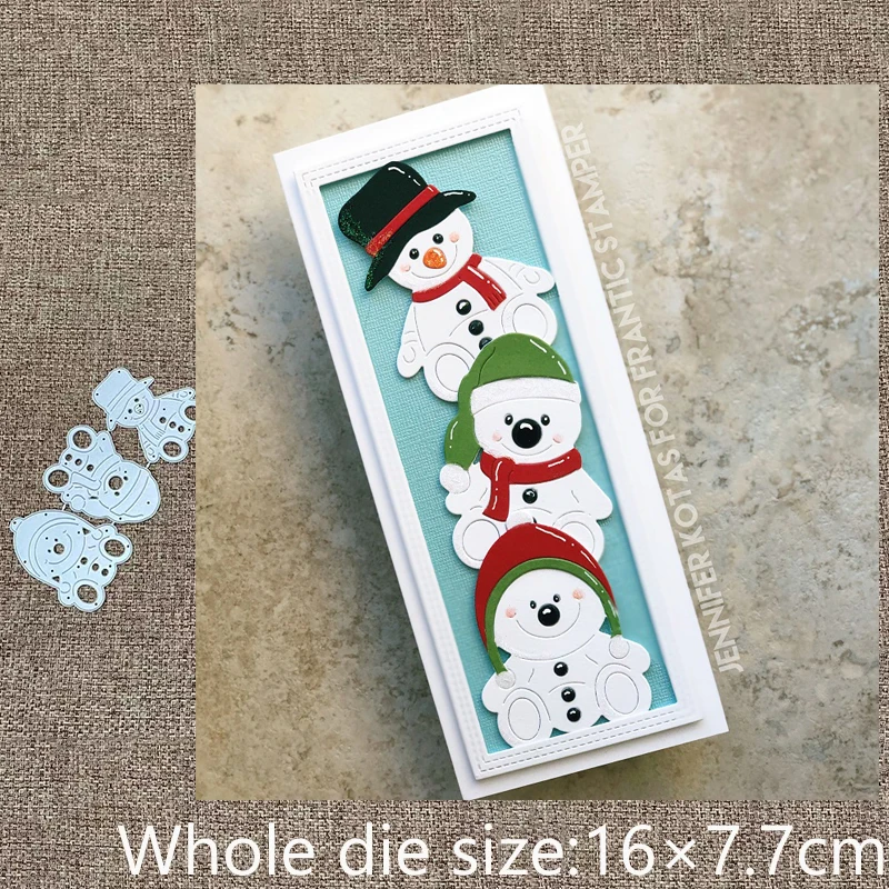 New Design Craft Metal stencil mold Cutting Dies 3pcs snowmen decoration scrapbook die cuts Album Paper Card Craft Embossing
New Design Craft Metal stencil mold Cutting Dies 3pcs snowmen decoration scrapbook die cuts Album Paper Card Craft Embossing