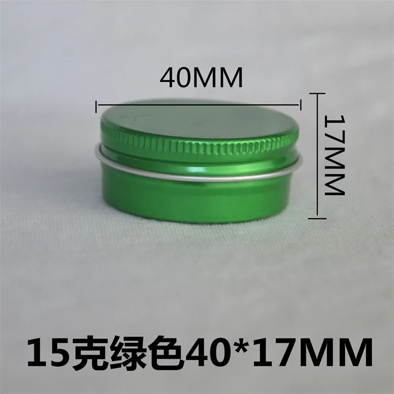 

300 X Empty Round Aluminum Box Metal Tin Cans Cosmetic 15ml Cream Containers DIY Green Refillable Jar Tea Aluminum Pot