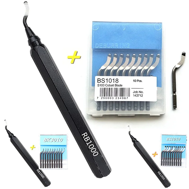 RB1000 Handle Burr Metal Deburring Tool Handle Remover Cutting Tool With 10pcs Rotary Deburr Blade BK3010 for luminium Copper
RB1000 Handle Burr Metal Deburring Tool Handle Remover Cutting Tool With 10pcs Rotary Deburr Blade BK3010 for luminium Copper