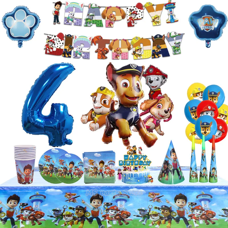 PAW Patrol Birthday party set balloon Birthday banner Cake boy girl Party decoration Genuine Paw Balloon Kids Tableware Supplies
PAW Patrol Birthday party set balloon Birthday banner Cake boy girl Party decoration Genuine Paw Balloon Kids Tableware Supplies