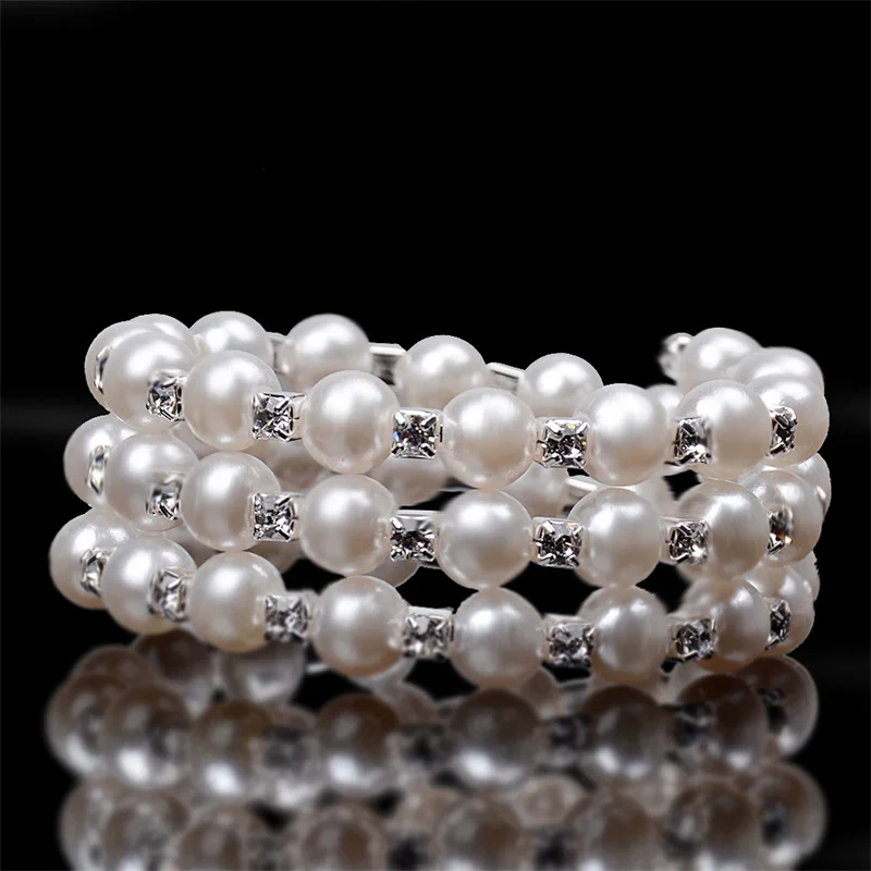 Женский многослойный браслет с жемчугом, Серебряный Классический Открытый браслет в европейском и американском стиле с блестящими бриллиантами, лето 2023 
Женский многослойный браслет с жемчугом, Серебряный Классический Открытый браслет в европейском и американском стиле с блестящими бриллиантами, лето 2023
