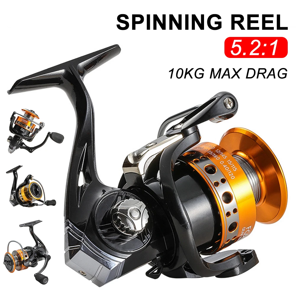 Fishing Reel Spinning 2000-7000 10KG Max Drag 5.2:1 High Speed Series Metal Spool Spinning Wheel For Sea Fishing Carp Fishing
Fishing Reel Spinning 2000-7000 10KG Max Drag 5.2:1 High Speed Series Metal Spool Spinning Wheel For Sea Fishing Carp Fishing