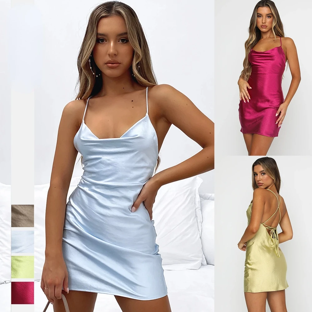 satin silk women midi dress strap side slit backless sexy streetwear 2021 autumn winter party clothes elegant dinner|Dresses
satin silk women midi dress strap side slit backless sexy streetwear 2021 autumn winter party clothes elegant dinner|Dresses