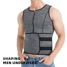 Men Neoprene Shapers Vest Body Shaper Tank Tops L XL XXL Black Gray Waist Training Slim Weight Loss Zipper For Sauna Suit