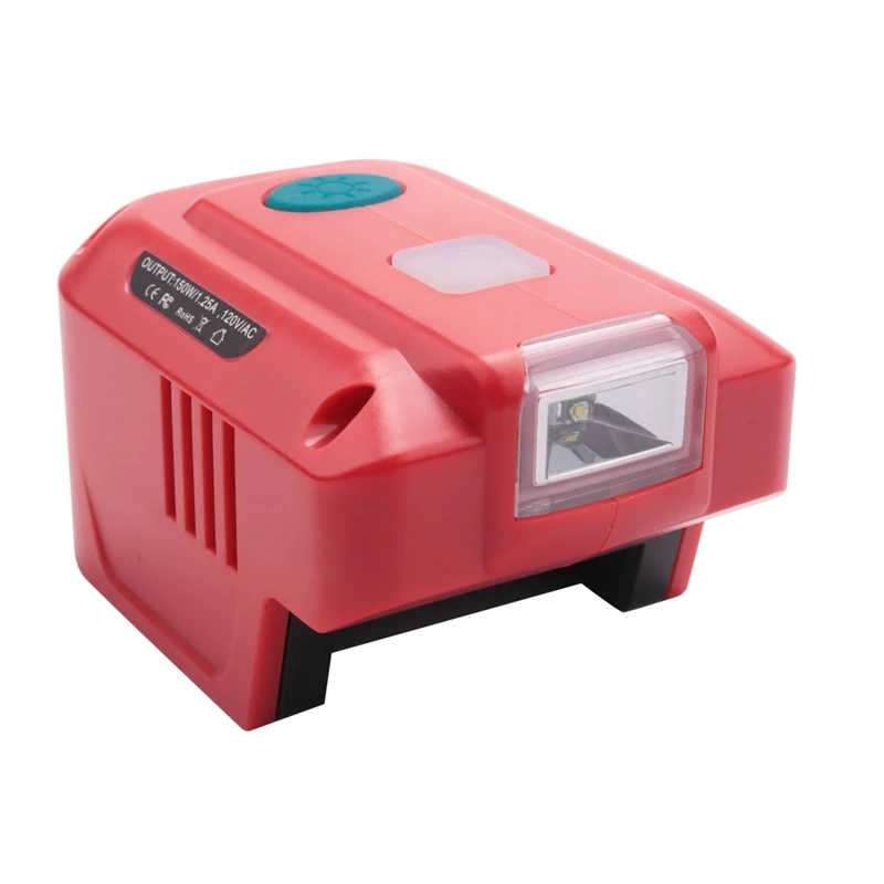 150W Portable Power Supply Inverter For MK 18V Lithium Battery Inverter Generator,USB Charger Adapter With LED Light 
150W Portable Power Supply Inverter For MK 18V Lithium Battery Inverter Generator,USB Charger Adapter With LED Light