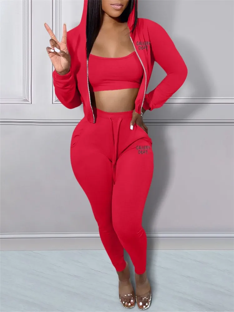 AutumnTwo Piece Sets Womens Zipper Design Hoodie & High Waist Pants Set With Bralette Outifits Tracksuits Casual Female Outfit
AutumnTwo Piece Sets Womens Zipper Design Hoodie & High Waist Pants Set With Bralette Outifits Tracksuits Casual Female Outfit