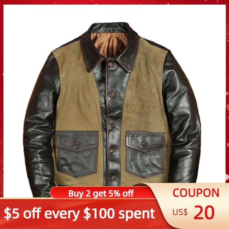 Black Spring Men's Jacket Japan Casual Style Plus Size 5XL Natural Horsehide Autumn Slim Fit Short Genuine Leather Coats
Black Spring Men's Jacket Japan Casual Style Plus Size 5XL Natural Horsehide Autumn Slim Fit Short Genuine Leather Coats