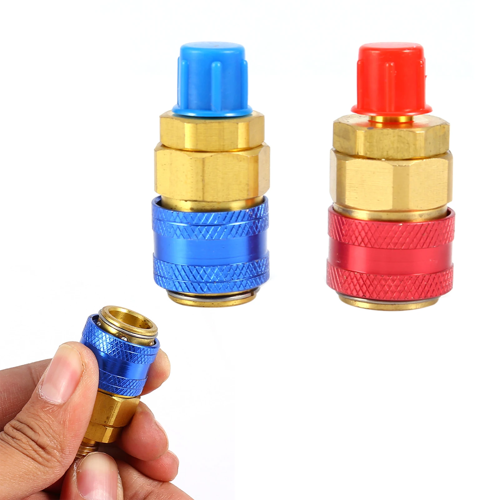 1 Pair Low High R134a AC Quick Connectors H/L Brass Adapters System Port Adapters Couplers for Auto Car Air Conditioning
1 Pair Low High R134a AC Quick Connectors H/L Brass Adapters System Port Adapters Couplers for Auto Car Air Conditioning