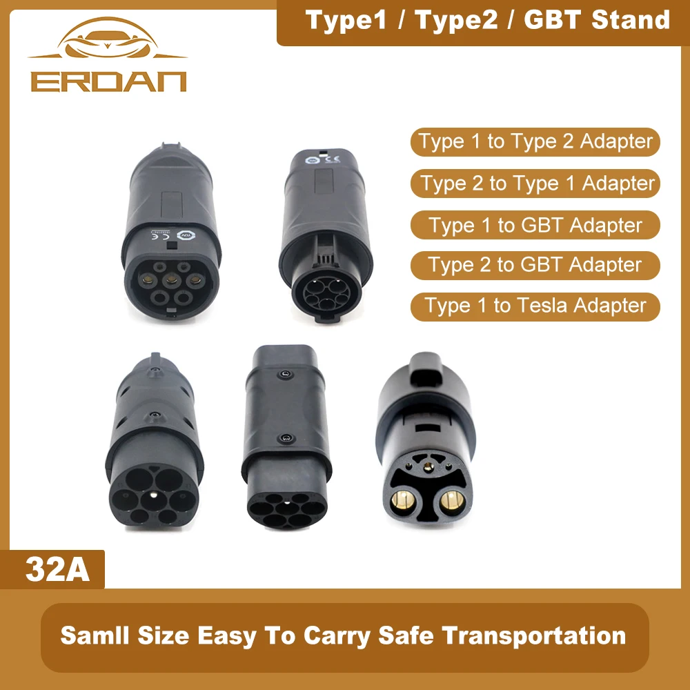 ERDAN Charger Adapter EVSE Connector Type 1 to Type 2 SAE J1772 to Tesla Converter for GBT IEC 62196 Vehicles Car Accessories
ERDAN Charger Adapter EVSE Connector Type 1 to Type 2 SAE J1772 to Tesla Converter for GBT IEC 62196 Vehicles Car Accessories