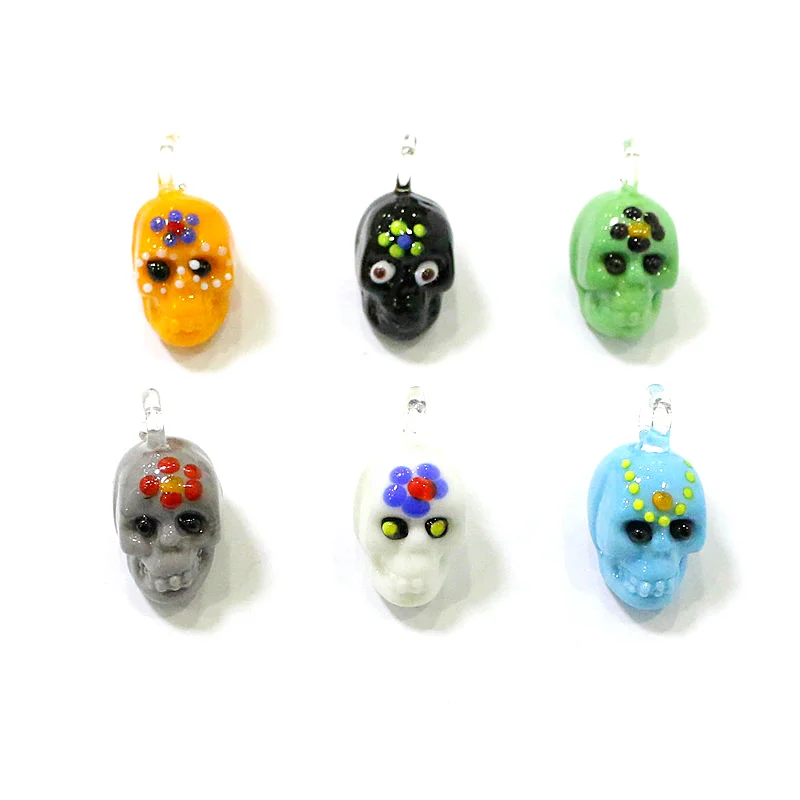 6pcs New Cute Skull Mini Figurine Charm Glass Pendant Halloween Decoration Supplies Fashion DIY Women Jewelry Making Accessories
6pcs New Cute Skull Mini Figurine Charm Glass Pendant Halloween Decoration Supplies Fashion DIY Women Jewelry Making Accessories