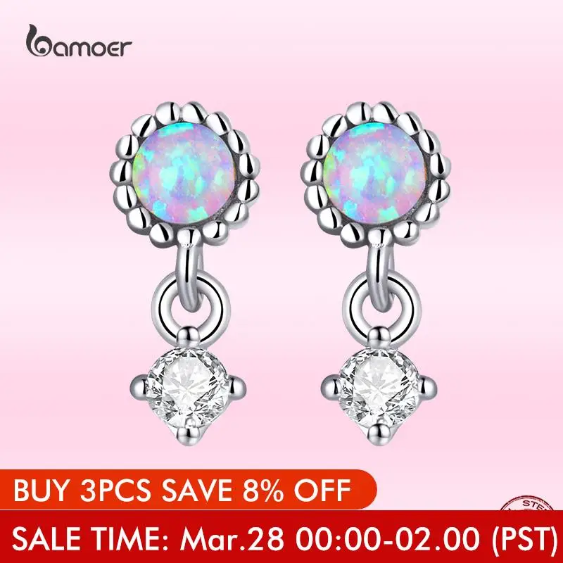 Bamoer Real 925 Sterling Silver Simple Opal Ear Studs Earrings for Women Fine Cubic Zirconia Pendant Drop Earrings Jewelry Gifts
Bamoer Real 925 Sterling Silver Simple Opal Ear Studs Earrings for Women Fine Cubic Zirconia Pendant Drop Earrings Jewelry Gifts