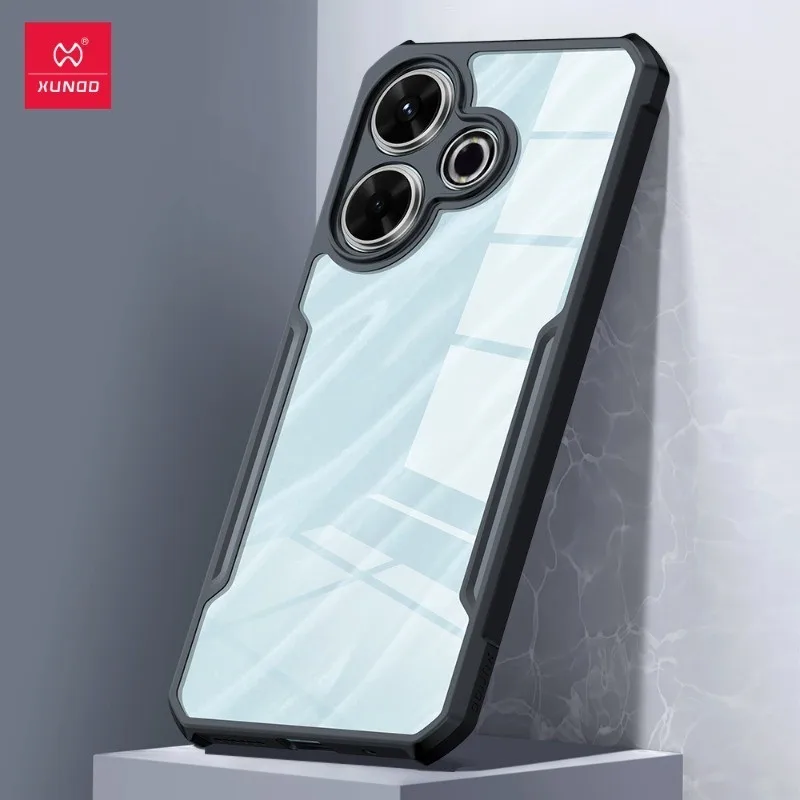 Противоударная прозрачная задняя крышка из поликарбоната и ТПУ для Redmi 13 4G / POCO M6