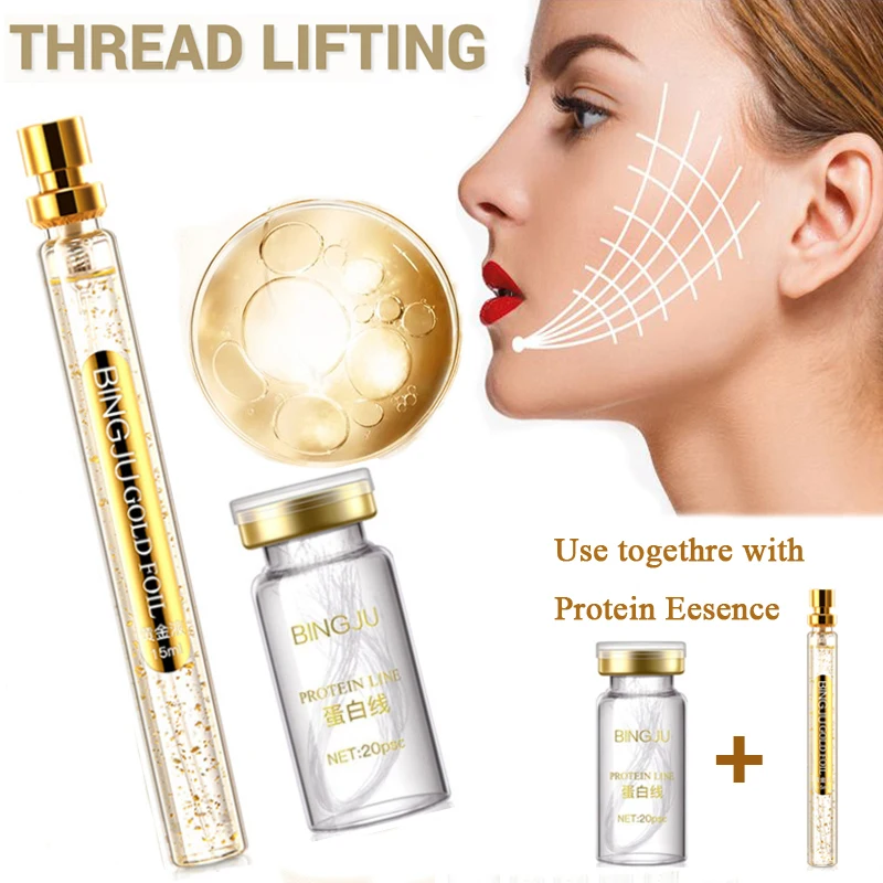 24K Gold Face Filler Absorbable Collagen Protein Thread Face Lift Plump Silk Fibroin Line Carving Anti Aging Essence Face Serum
24K Gold Face Filler Absorbable Collagen Protein Thread Face Lift Plump Silk Fibroin Line Carving Anti Aging Essence Face Serum