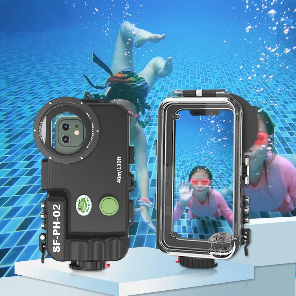 

Водонепроницаемый чехол Seafrogs для камеры Iphone 11, 12, 13, чехол для дайвинга, мобильный телефон корпус
