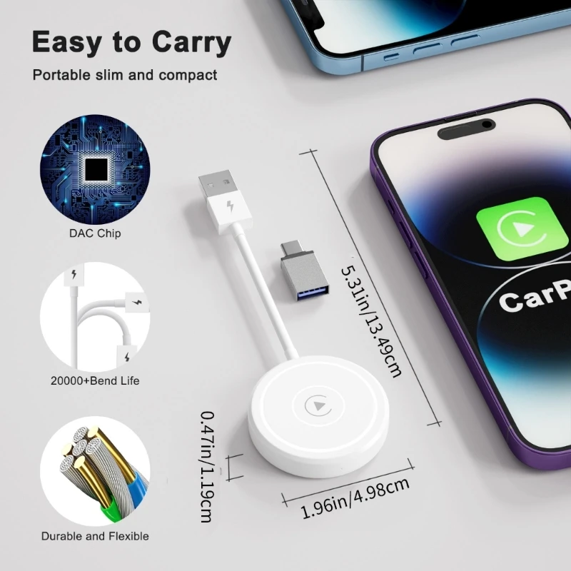 Легкий беспроводной адаптер Carplays. Откройте для себя будущее автомобильных подключений.
Легкий беспроводной адаптер Carplays. Откройте для себя будущее автомобильных подключений.