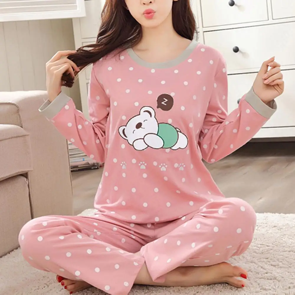 Casual Women Sleepwear Set Cartoon Animal Print Pajamas O Neck Top Long Pants Pajamas
Casual Women Sleepwear Set Cartoon Animal Print Pajamas O Neck Top Long Pants Pajamas