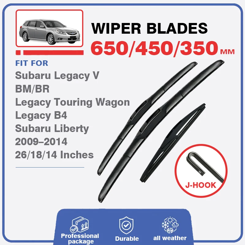 

Front Rear Wiper Blade Set For Subaru Legacy MK5 5 BM BR Liberty B4 Touring Wagon 2009–2014 Windshield Windscreen Window Brushes