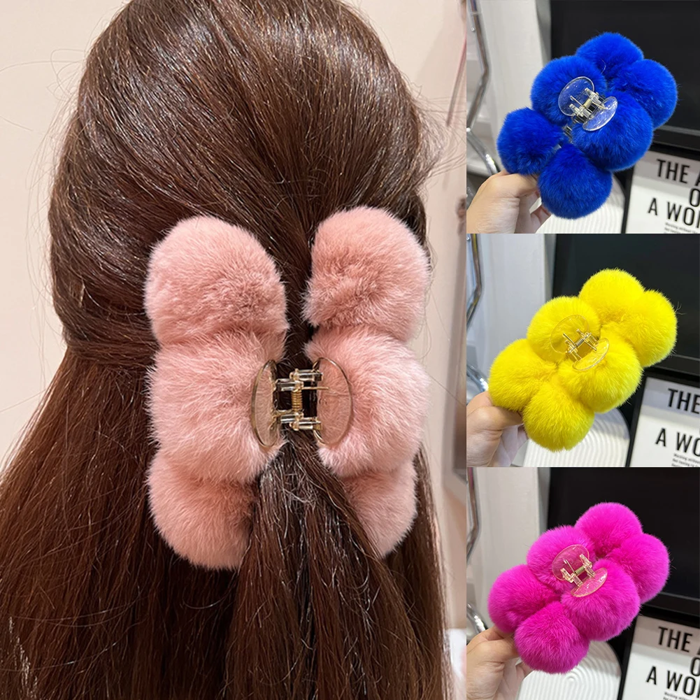 Rabbit Fur Large Hair Claws Women Fashion Cute Plush Ball Hair Clips for Thick Hair Shark Clamp Hairpins 2022 Autumn Winter
Rabbit Fur Large Hair Claws Women Fashion Cute Plush Ball Hair Clips for Thick Hair Shark Clamp Hairpins 2022 Autumn Winter