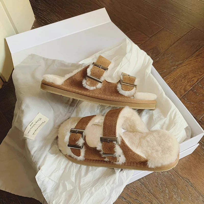 2022 fashionable women's slippers Autumn and winter new thick soled plush shoes Indoor slippers Double buckle casual slippers
2022 fashionable women's slippers Autumn and winter new thick soled plush shoes Indoor slippers Double buckle casual slippers