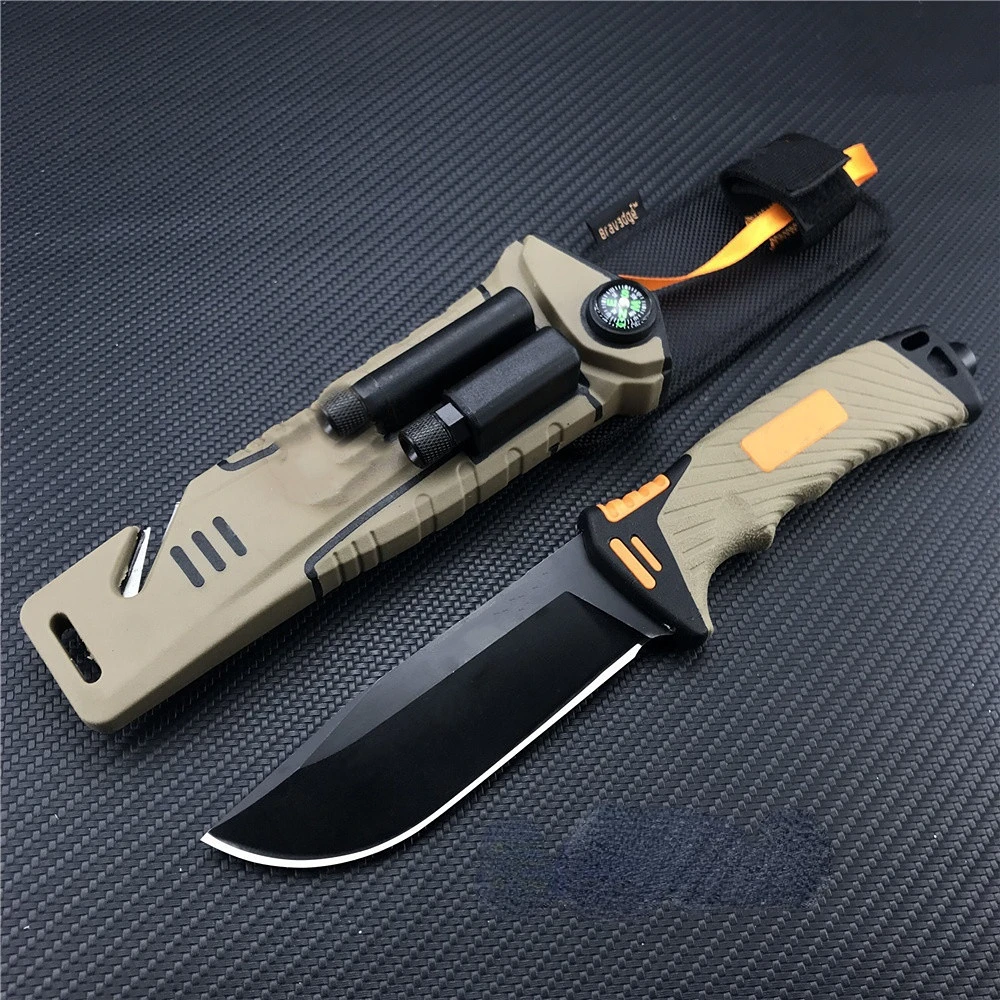 

Нож для выживания с фиксированным лезвием GB Bear Grylls Ultimate 7Cr13, боевые уличные охотничьи ножи для кемпинга, Военный Инструмент