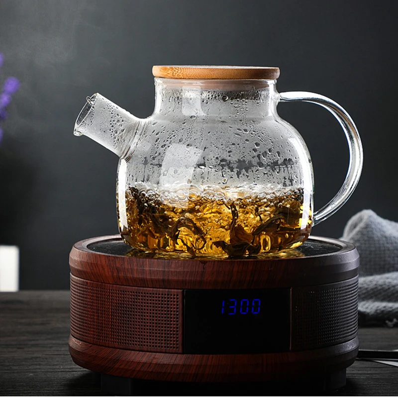 Creative Borosilicate Transparent Glass Jug Hot/Cold Water Tea Pot Bamboo Cover Heat-Proof Can Be Heated Teapot Ollas De Vidrio
Creative Borosilicate Transparent Glass Jug Hot/Cold Water Tea Pot Bamboo Cover Heat-Proof Can Be Heated Teapot Ollas De Vidrio